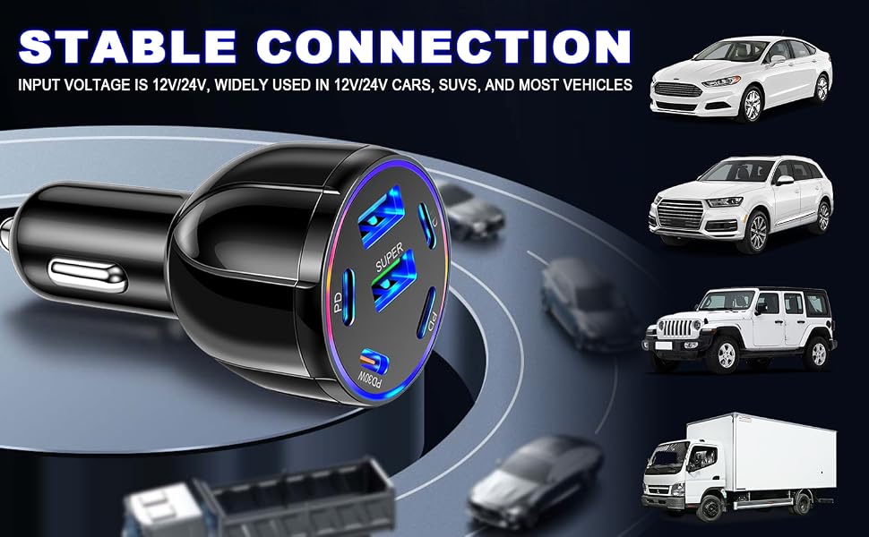 UNIVERSAL 12V/24V CARS LIGHTER USBS ADAPTER CARS PORTS CHARGERS FOR PHONE