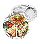 Offiper 10.2" SUS304 Round 3-Compartment Plates