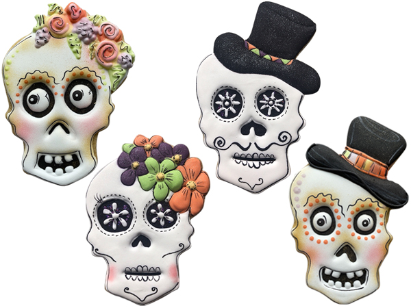 Decorated Skull set cookies by J.Cookies.