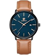 CHEETAH Minimalist Waterproof Quartz Watches for Men with Leather Strap, Auto Date