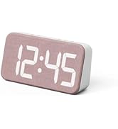 mooas Cosy Fabric LED Desk Clock, Digital Alarm Clock with USB Charging Port, 12/24H Mode, Temper...