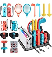 BAISHUN 16-in-1 Switch Sports Accessories Bundle for Switch Sports Games, Family Pack with Organi...