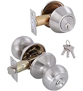 GITRANG All Keyed Identical Deadbolt Door knob Single Cylinder Deadbolt Lock Combo Set,