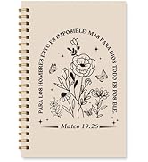 Wxiben Spanish Christian Spiral Notebooks - Floral Bible Verse Notebook Journal Religious Hardcov...