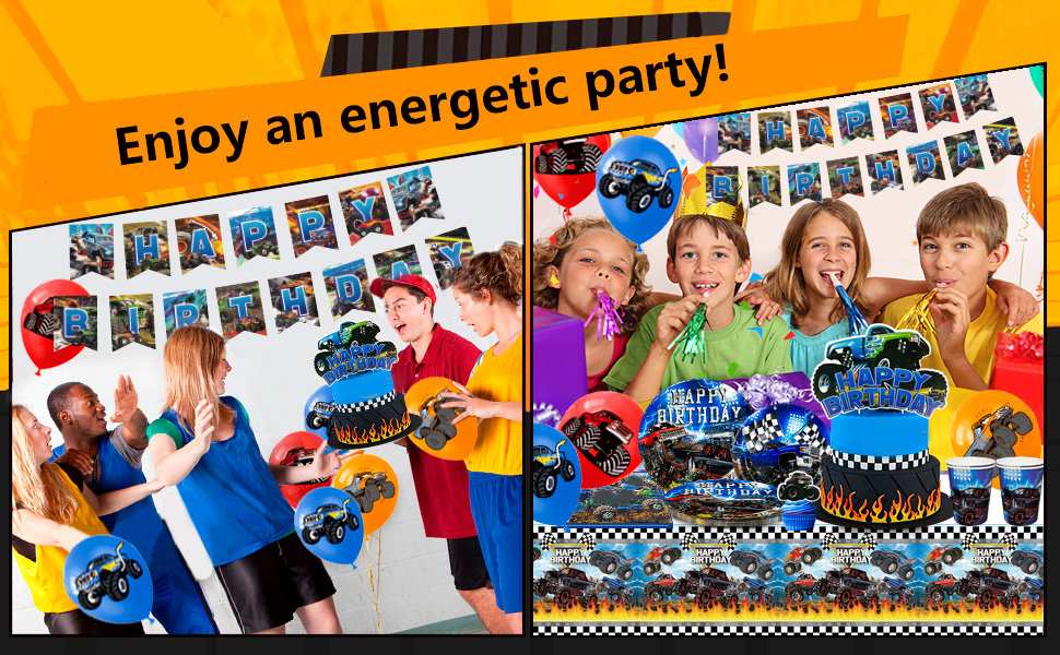monster truck party decorations