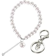 Keychain Wristlet, Bling Key Chain Wristlet Bracelet, Faux Beaded Pearl Wrist Keychain with Nice ...