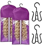 Wig Storage Dust-proof Wig Bag Hair Extension Holder 2PCS Waterproof Hair Extension Storage Wig H...