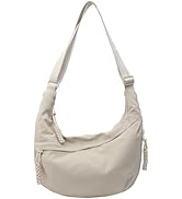 Sanxiner Crescent Crossbody Bags for Women Nylon Slouchy Sling Hobo Bag,Spacious Dumpling Shoulde...