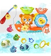 Bath Toys for Kids 1-3 Fishing Games Swimming Wind-up Turtle Toddler Bathtub Toy Water Tub Pool T...