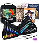 Kird Barken 120 Colored Pencils for Adult Coloring Books – 120 color pencils set, 3-Color Sketchb...