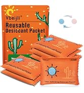 120 Gram (6 Pack) Color-Indicating Desiccant Packs for Storage, Rechargeable Silica Gel Packets, ...