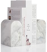 Koville Luxury Namib Fantasy Marble Bookends for Shelves, Non-Skid Book Ends, Heavy Duty Marble B...
