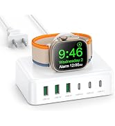 Charging Station for iPhone & Apple Watch, 125W USB C Fast Charging Block | 7-in-1 Compact Travel...