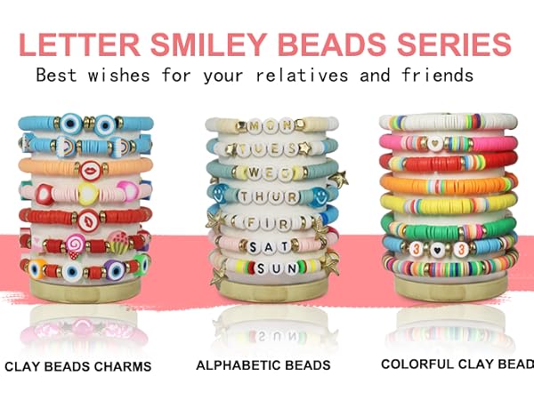 clay beads for friendship bracelet making kit