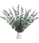 Tiyard 12pcs Eucalyptus Stems 18" Tall Artificial Eucalyptus Leaves Greenery Decor Faux Eucalyptu...