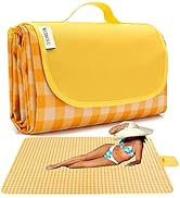 RUIBOLU Beach Blanket Large Picnic Blankets, Sandproof Beach Mat for 2-4 Adults Waterproof Quick ...