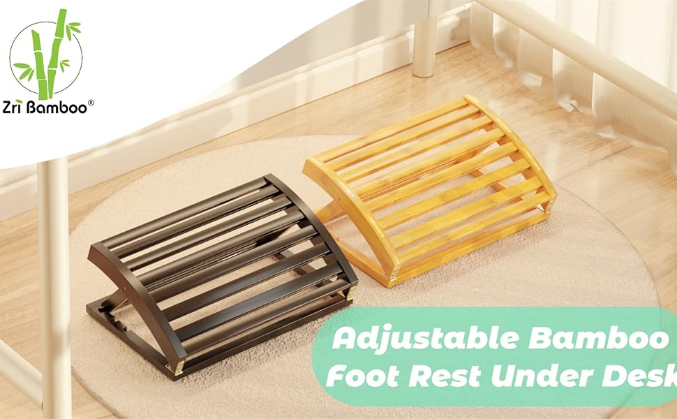 bamboo wooden foot rest under desk at work adjustable office footrest