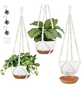 Mkono Set of 3-10 Inch Hanging Planters for Indoor Plants with Self Watering, Outdoor Hanging Pla...