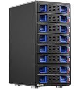 CENMATE Aluminum 8 Bay Hard Drive Enclosure with Cooling Fan for 2.5“/3.5" SATA HDD/SSD with USB ...