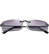 MIRYEA Rimless Full Reading Glasses UV Protection Spring Hinge Sunglasses Anti Blue Light Readers...