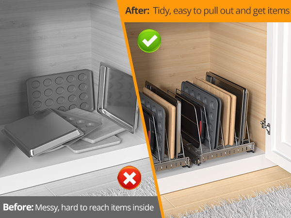 Pull Out Cabinet Organizer for Cutting Board
