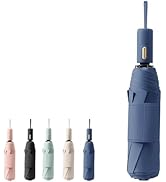 French Style Travel Compact Folding Umbrella with 7CM(2.76in) Hook and Loop Strips/8Ribs/Lightwei...