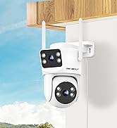 GENBOLT PTZ WiFi Security Camera Outdoor with Dual Lens, CCTV Surveillance with Dual View, Cloud ...