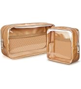WLLWOO 2pcs Clear Makeup Bag for Purse Mini Cosmetic Pouch PVC Transparent Travel Toiletry Organi...