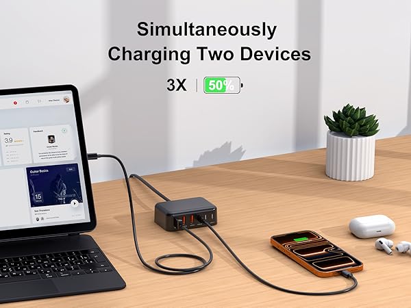 6 Ports for Fast Charging