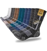 Comfoex Boys Crew Cotton Socks For Kids 6-8 4-6 8-10 Years Old Calf Half Cushioned Athletic Socks...