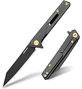 VALHALLA Slim EDC Pocket Knife, 2.98'' D2 Steel Reverse Tanto Folding Knife, Compact Work Knife, ...