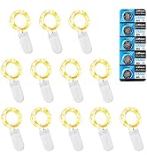 Etinga 12 Pack Fairy Lights Battery Operated String Lights, 10 LED on 3.3ft Silvery Copper Wire,H...