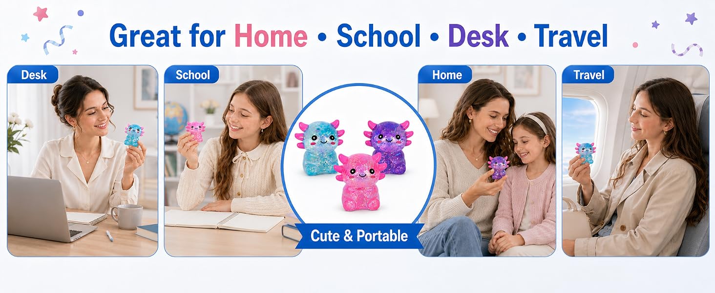 Various scenes of family, desk, travel, school