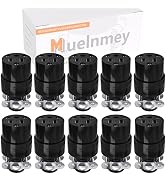 Muelnmey 10 PCS Extension Cord Ends Electrical Replacement Connector NEMA 5-15R 15A 125V Black Sh...
