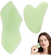 airogym 2PCS Jade Stone Gua Sha Set Face Massager Jade Facial Tools Body Lymphatic Drainage Massa...