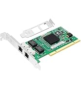 Buacoz Dual Port PCI Gigabit Network Card,with Intel 82546 Chip NIC Card, RJ45 LAN Ethernet Adapt...