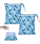 OTraki 3Pcs Wet Bags with Zippered & Handle, Waterproof Wet Dry Bag Reusable for Swimsuit Travel ...