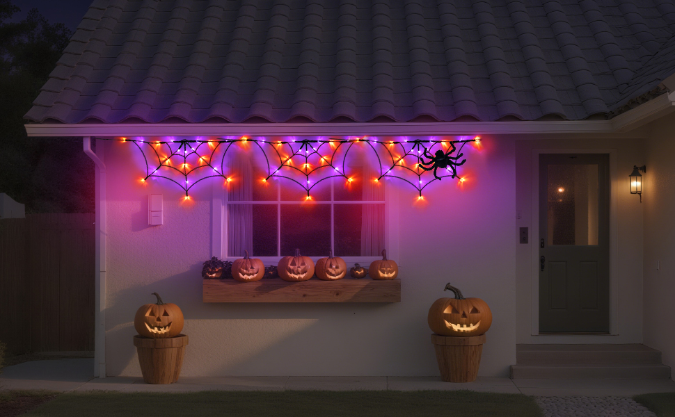 Halloween Decorations Spider Web Lights String