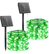 Brightown Outdoor Solar String Lights, 2 Pack 33Feet 100 Led Solar Powered Fairy Lights with 8 Mo...