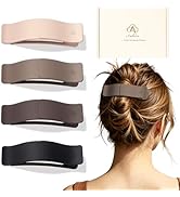 Amlaidu Medium Flat Hair Clips for Women, Matte Flat Claw Clips for Thick Thin Hair, Stylish Fren...