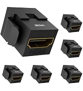 VCE 4K HDMI Keystone Jack, F2F Snap-in, for Keystone Wall Plate, 6-Pack | Snap-in Design for Keys...