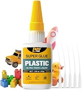 Plastic Super Glue Liquid, Clear Instant Cyanoacrylate Glue for Plastic Model Airplane Miniatures...