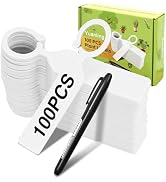 Plant Labels Yuanling 100Pcs Plastic Waterproof Plant Tree Tags Nursery Garden Markers for Indoor...