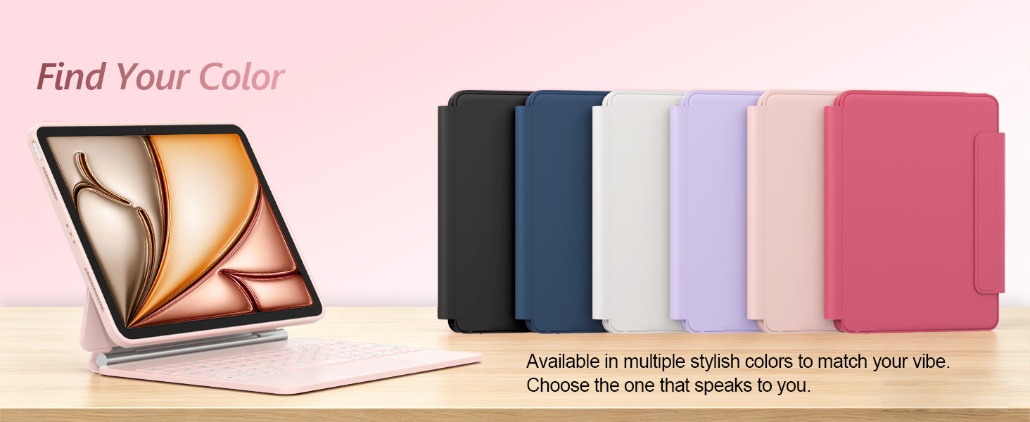 for iPad Air 11-inch Case with Keyboard (M3/M2, 2025/2024)