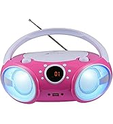 SINGING WOOD, CD Player Boombox CD/CD-R/CD-RW, Portable w/Bluetooth, USB, AM/FM Radio, AUX-Input,...