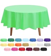 JHDZDHY 10 Pack Premium Disposable Plastic Tablecloth 84" Round Table Cover for Birthdays Wedding...