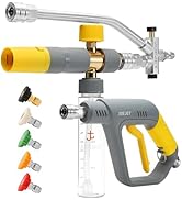 JOEJET Pressure Washer Gun with Mini Foam Cannon Dual Connector, Dual-Purpose Switch Spray Gun wi...