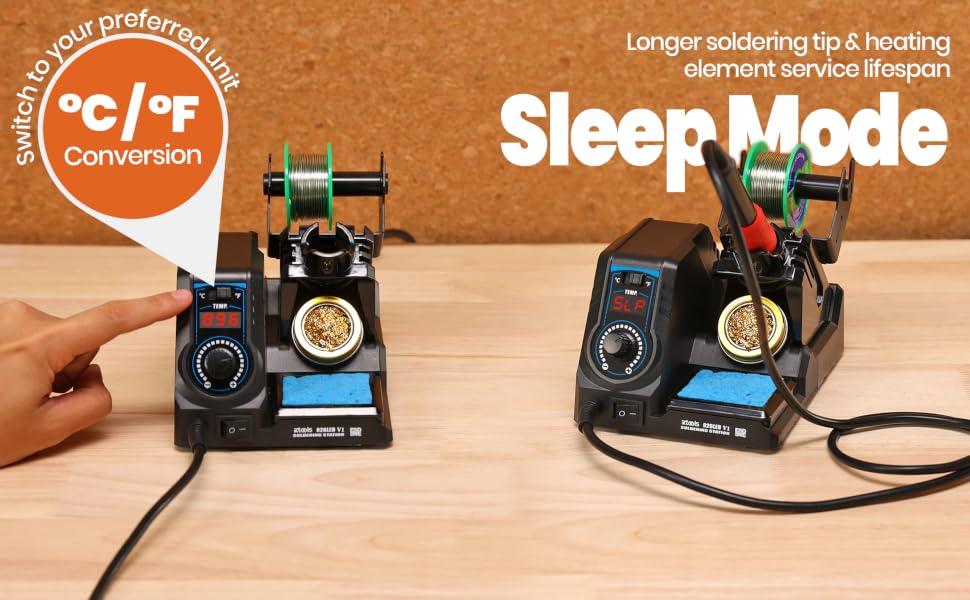 EZTOOLS 926LED V1 have C/F temp. conversion and sleep mode