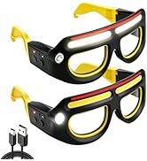 SUNPRO Led Safety Glasses with Lights, 5 Modes Lighted Handybeam Glasses with Motion Sensor, Mech...