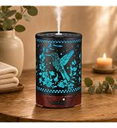 Metal Essential Oils Diffuser 150ML Aromatherapy Diffuser Cool Mist Humidifier with 7 Colors Ligh...